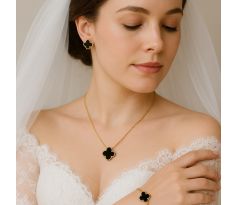 Set čierny - náhrdelník, náramok a náušnice
