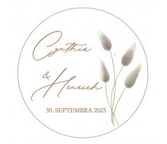 Svadobné nálepky s vlastným textom Boho